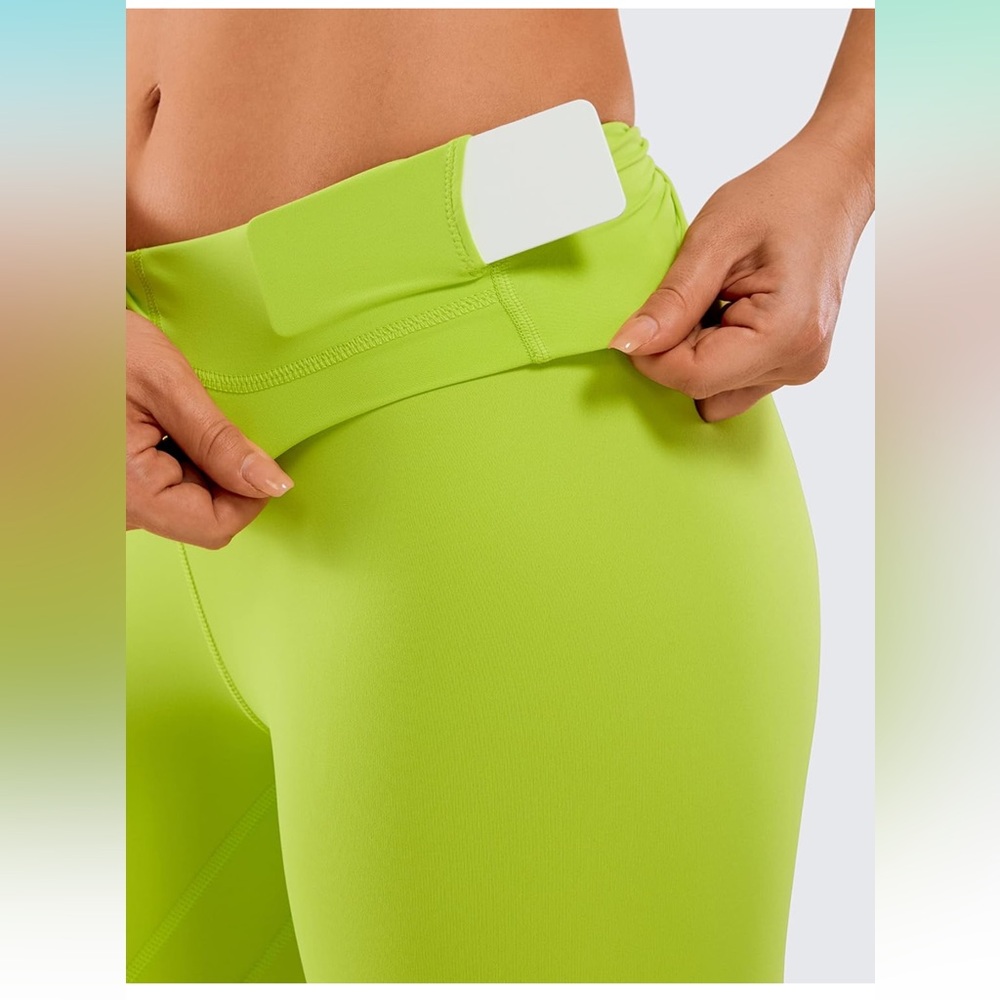 Crz Yoga Women's high-waisted mesh capri pants to exercise feeling naked SZ XXS